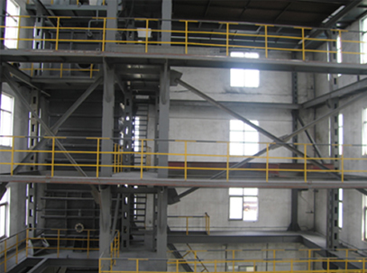 本公司檢測大樓內(nèi)導(dǎo)電玻璃鋼電除霧器及湍沖洗滌塔組裝、檢測平臺(tái)